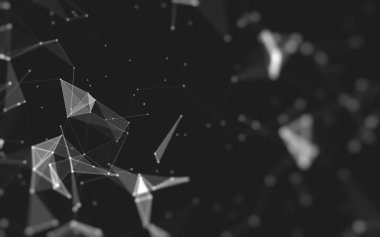 Çokgen alanı düşük Poli koyu arka plan, 3d render