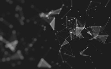 Çokgen alanı düşük Poli koyu arka plan, 3d render