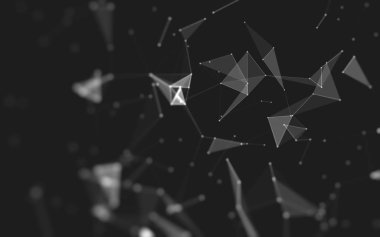 Çokgen alanı düşük Poli koyu arka plan, 3d render