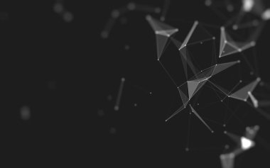 Çokgen alanı düşük Poli koyu arka plan, 3d render