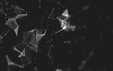 Çokgen alanı düşük Poli koyu arka plan, 3d render