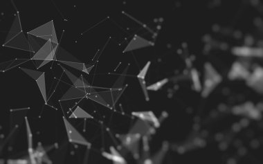 Çokgen alanı düşük Poli koyu arka plan, 3d render