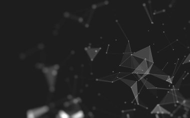 Çokgen alanı düşük Poli koyu arka plan, 3d render