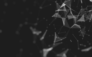 Çokgen alanı düşük Poli koyu arka plan, 3d render