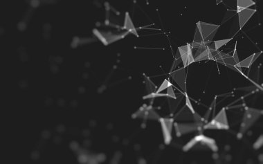 Çokgen alanı düşük Poli koyu arka plan, 3d render