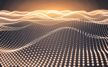 Çokgen alanı düşük Poli koyu arka plan, 3d render