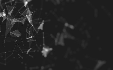 Çokgen alanı düşük Poli koyu arka plan, 3d render