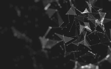 Çokgen alanı düşük Poli koyu arka plan, 3d render