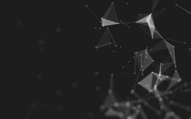 Çokgen alanı düşük Poli koyu arka plan, 3d render