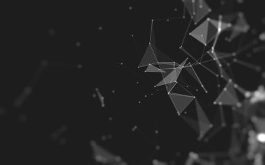Çokgen alanı düşük Poli koyu arka plan, 3d render