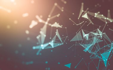 Çokgen alanı düşük Poli koyu arka plan, 3d render