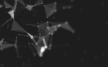 Çokgen alanı düşük Poli koyu arka plan, 3d render