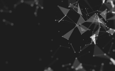 Çokgen alanı düşük Poli koyu arka plan, 3d render