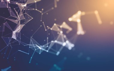 Çokgen alanı düşük Poli koyu arka plan, 3d render