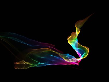 Bir parlayan ile koyu arka plan soyut dalgalar