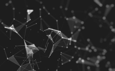 Çokgen alanı düşük Poli koyu arka plan, 3d render