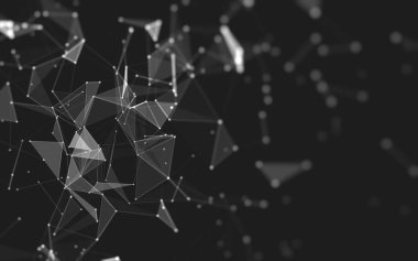 Çokgen alanı düşük Poli koyu arka plan, 3d render