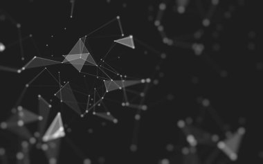 Çokgen alanı düşük Poli koyu arka plan, 3d render