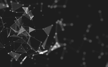 Çokgen alanı düşük Poli koyu arka plan, 3d render