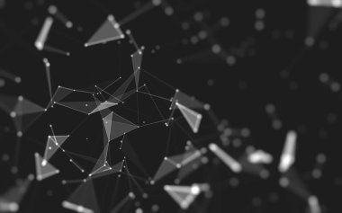 Çokgen alanı düşük Poli koyu arka plan, 3d render