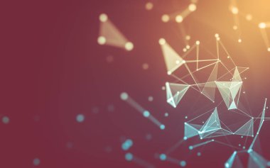 Çokgen alanı düşük Poli koyu arka plan, 3d render