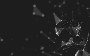 Çokgen alanı düşük Poli koyu arka plan, 3d render