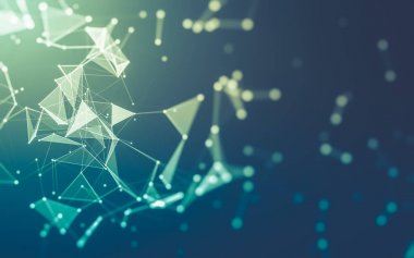 Çokgen alanı düşük Poli koyu arka plan, 3d render