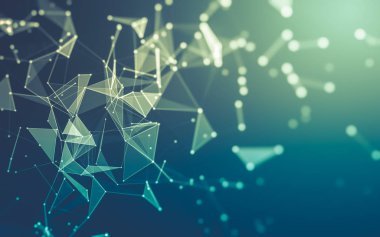 Çokgen alanı düşük Poli koyu arka plan, 3d render