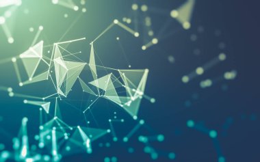 Çokgen alanı düşük Poli koyu arka plan, 3d render