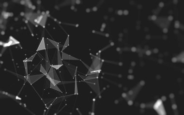 Çokgen alanı düşük Poli koyu arka plan, 3d render