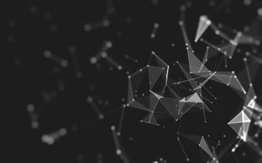 Çokgen alanı düşük Poli koyu arka plan, 3d render