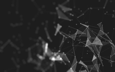 Çokgen alanı düşük Poli koyu arka plan, 3d render