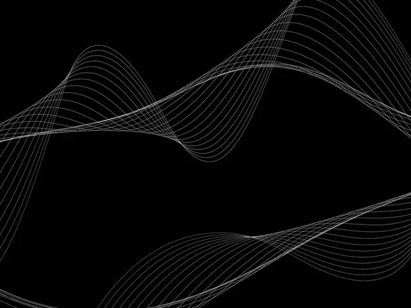 Тёмный абстрактный фон с светящимися абстрактными волнами — стоковое фото