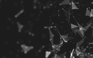 Çokgen alanı düşük Poli koyu arka plan, 3d render