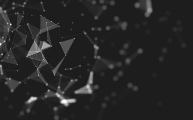 Çokgen alanı düşük Poli koyu arka plan, 3d render