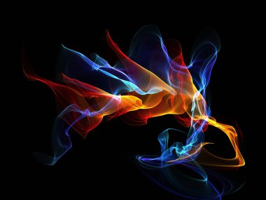 Bir parlayan ile koyu arka plan soyut dalgalar