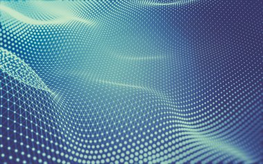 Çokgen alanı düşük Poli koyu arka plan, 3d render