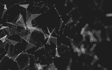 Çokgen alanı düşük Poli koyu arka plan, 3d render