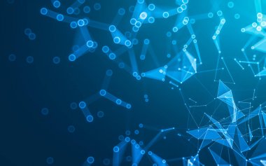 Çokgen alanı düşük Poli koyu arka plan, 3d render