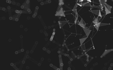 Çokgen alanı düşük Poli koyu arka plan, 3d render