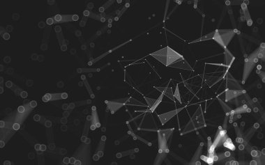 Çokgen alanı düşük Poli koyu arka plan, 3d render