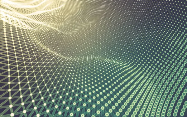 Çokgen alanı düşük Poli koyu arka plan, 3d render