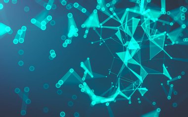 Çokgen alanı düşük Poli koyu arka plan, 3d render