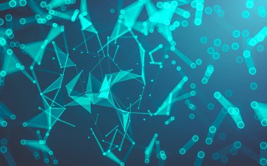 Çokgen alanı düşük Poli koyu arka plan, 3d render