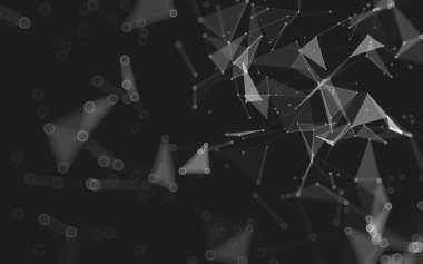 Çokgen alanı düşük Poli koyu arka plan, 3d render