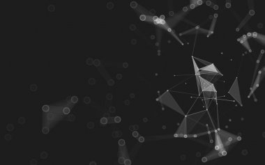 Çokgen alanı düşük Poli koyu arka plan, 3d render