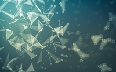 Çokgen alanı düşük Poli koyu arka plan, 3d render