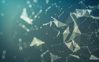 Çokgen alanı düşük Poli koyu arka plan, 3d render