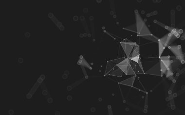 Çokgen alanı düşük Poli koyu arka plan, 3d render