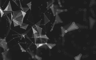 Çokgen alanı düşük Poli koyu arka plan, 3d render